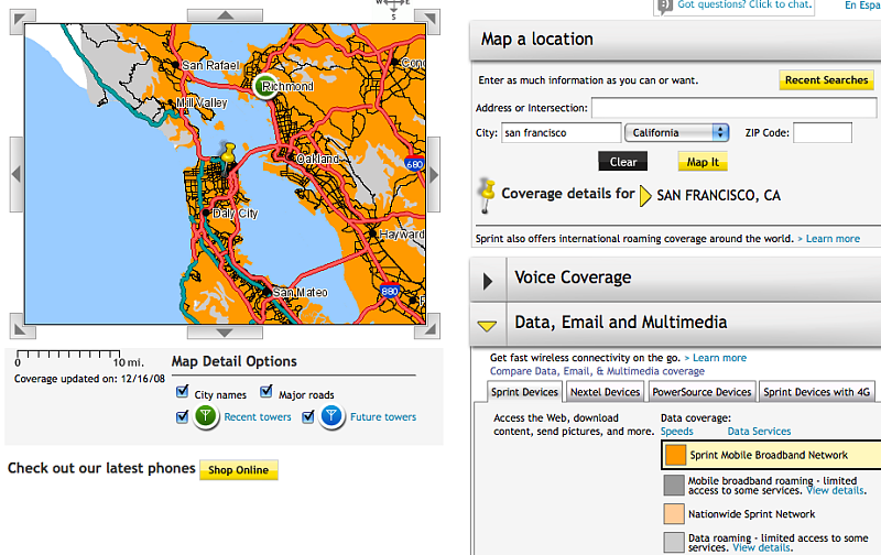 Illustration for article titled SF and Bay Area 3G Data Test: AT&T, Sprint and Verizon